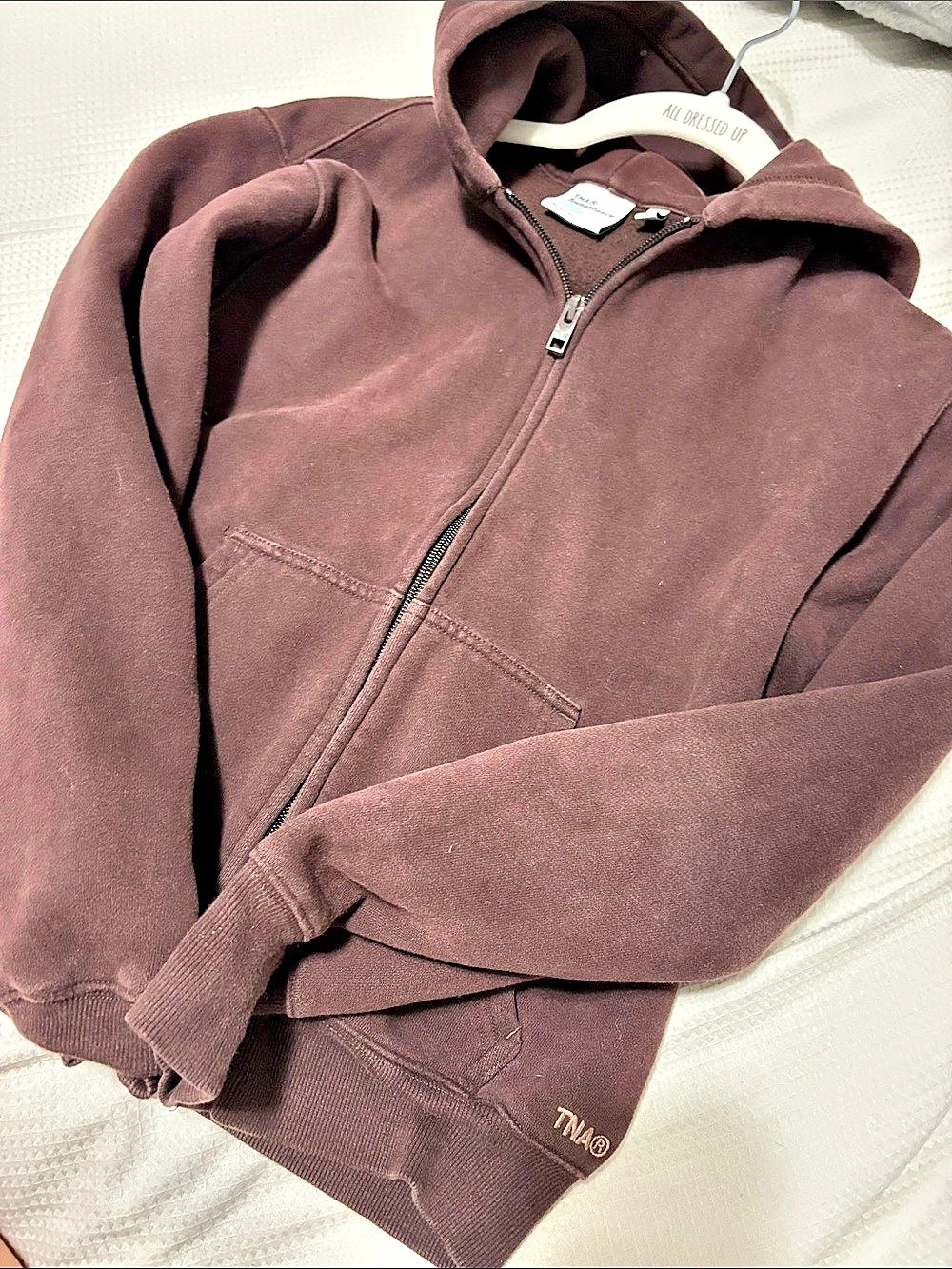 Tna Cozy Fleece Perfect Zip Hoodie Brown